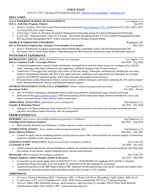 First page of Resume PDF